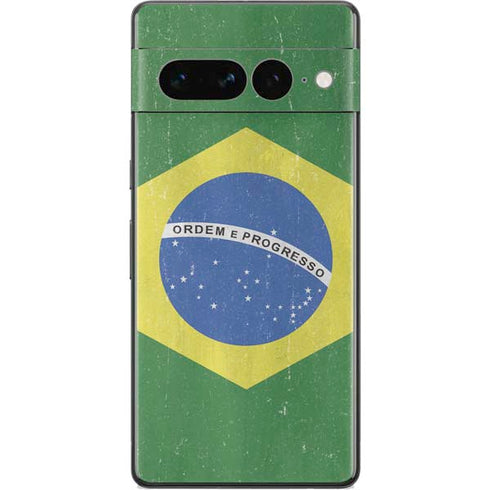 Brazil Flag Distressed Google Pixel 7 Pro Skin